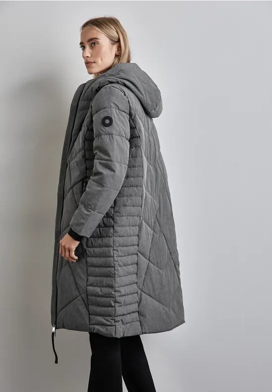 Street One Lange teflon jas - frost grey melange - maat 36