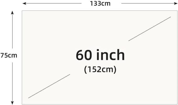 Projectiescherm - Beamer doek - Thuisbioscoop creëren - Anti-licht raster - 130 inch - Wit