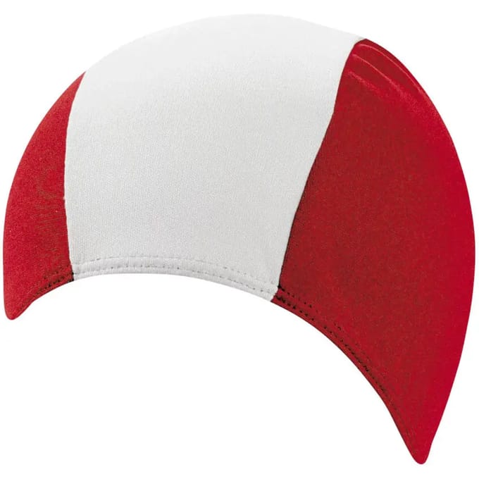 BECO Badmuts - tweekleurig - volwassenen - polyester - zwemmuts - zwemkap rood/wit