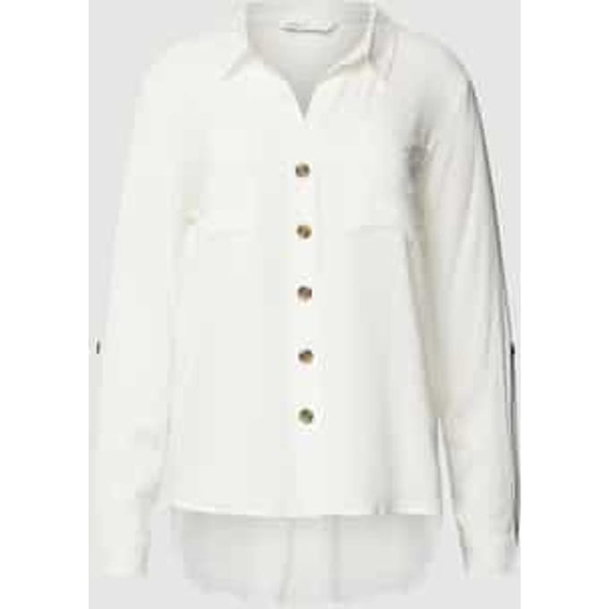 Overhemdblouse van viscose met verlengd rugpand, model 'YASMIN'
