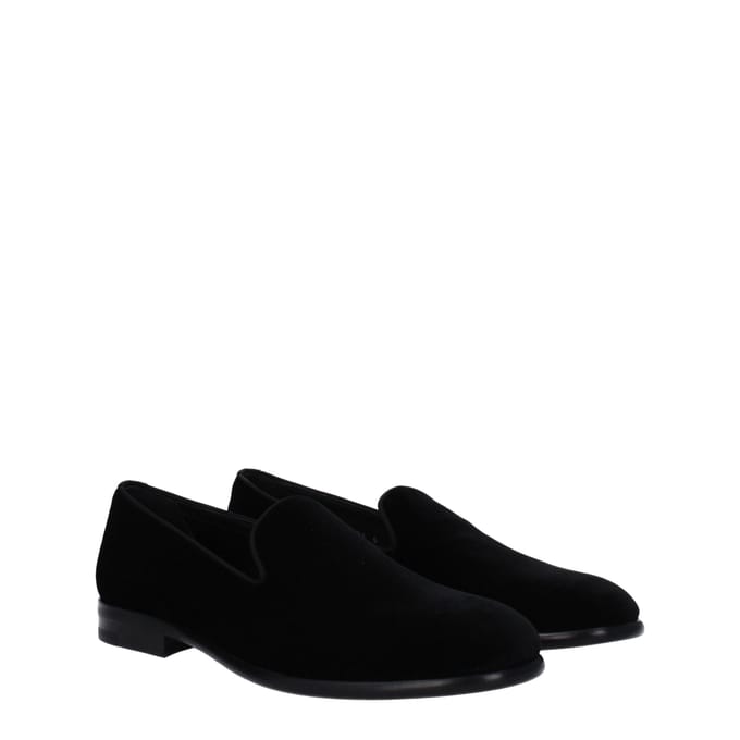 Dolce & Gabbana Zwarte Fluwelen Slip-On Instappers