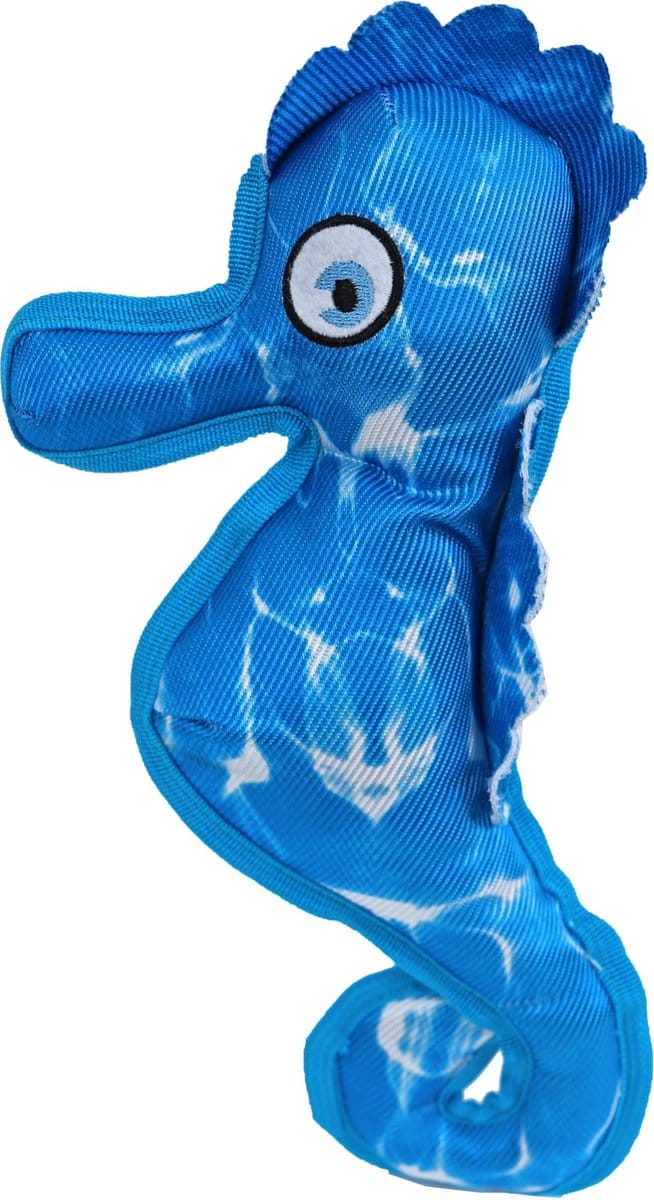 Hondenspeelgoed - Drijvend Zeepaard - Kleur: Blauw - Lengte: 31 cm