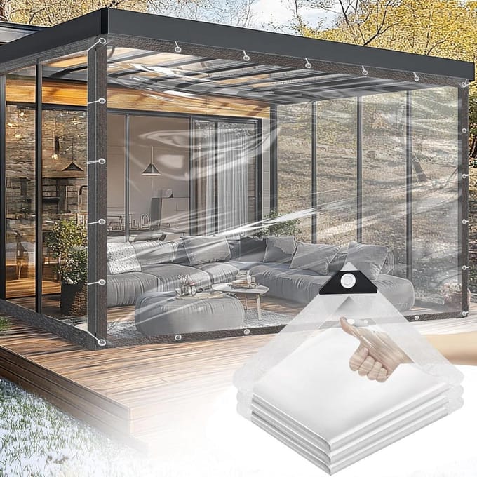 Dekzeil transparant 3x6 m - scheurbestendig - windbestendig - met ogen