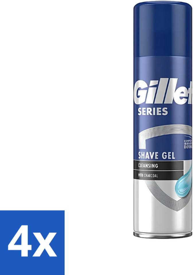 Gillette Series - Scheergel - Cleansing - Charcoal - 4 x 200 ml