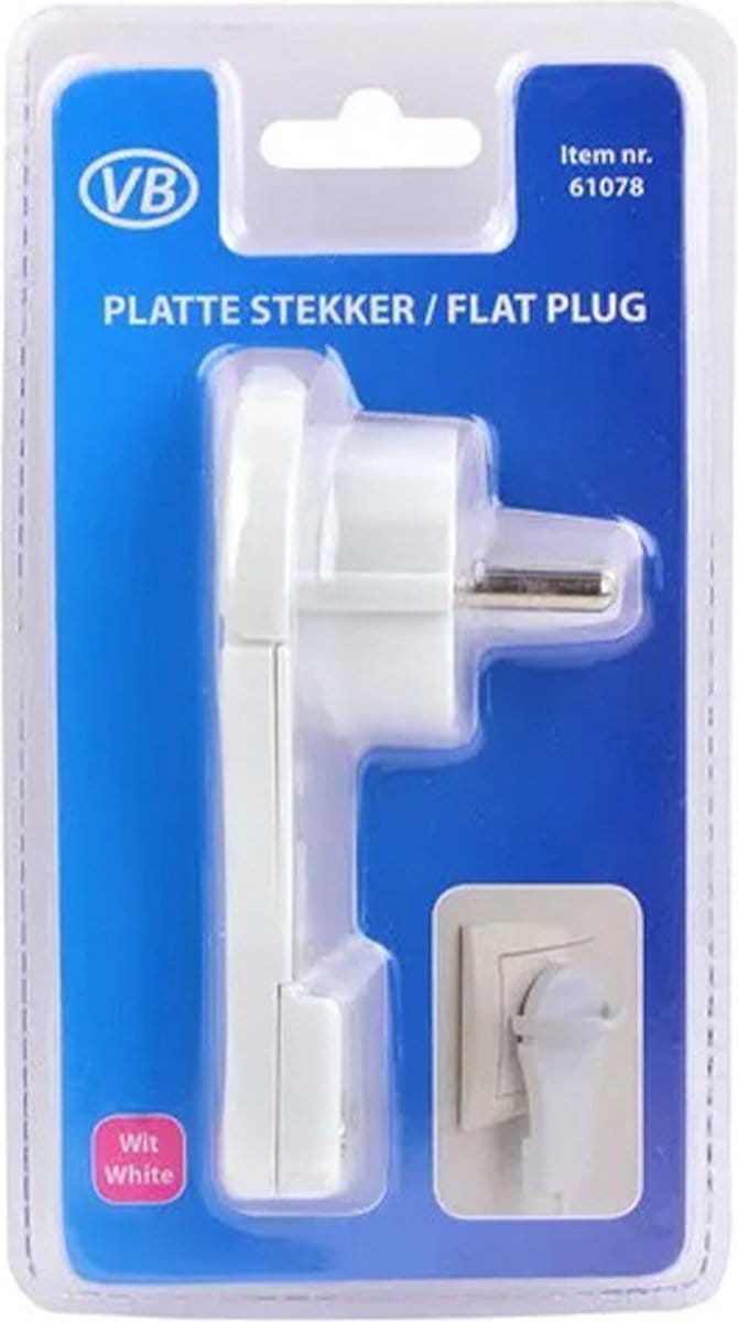 VB Extend - Platte haakse randaarde stekker - Wit