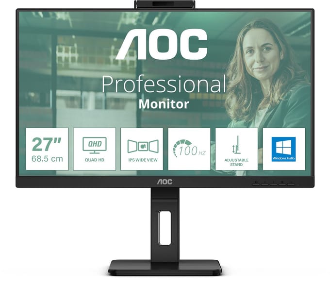 27" AOC Pro-line Q27P3CW - 2560x1440 (QHD) - 75Hz - IPS - 65W USB-C
