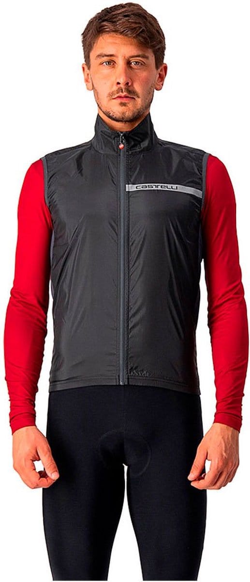 Castelli Windstopper mouwloos Heren Zwart Grijs - SQUADRA STRETCH VEST LIGHT BLACK DARK GRAY - 2XL