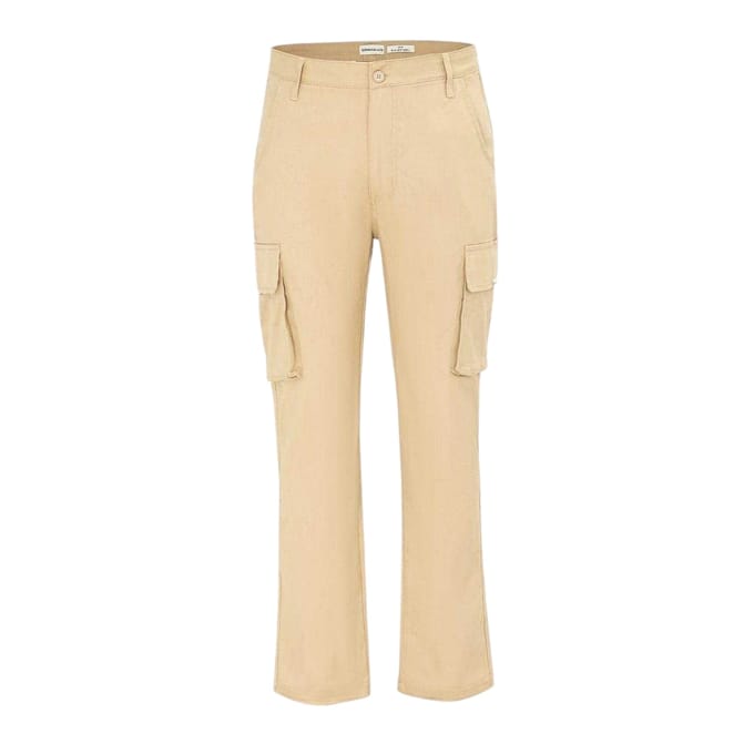 SoulCal Heren Effen Slim Cargo Broek (Crème)