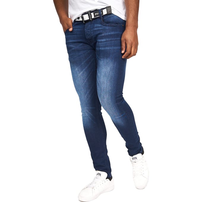 Crosshatch Heren Barbeck Slim Jeans (Donkere wasbeurt)