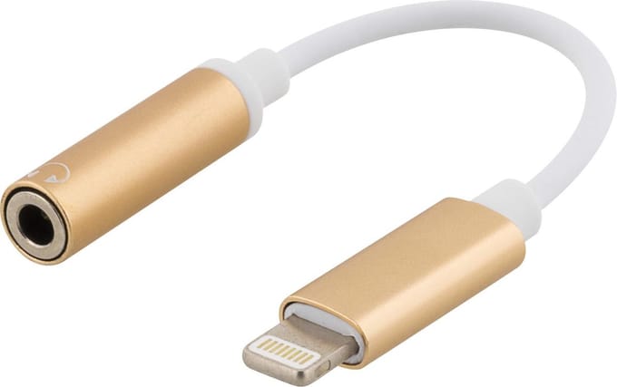 Epzi IPLH-590 Lightning naar 3,5 mm audioadapter, aluminium behuizing, goud