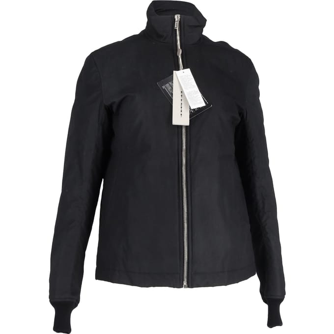 Rick Owens parka met rits in zwart katoen