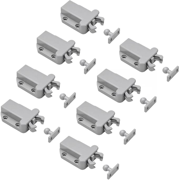 8 stuks push-open sluiters, grijs