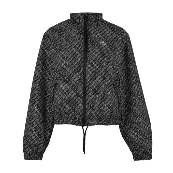 Lacoste Dames All Over Logo Trainingsjack (Zwart)