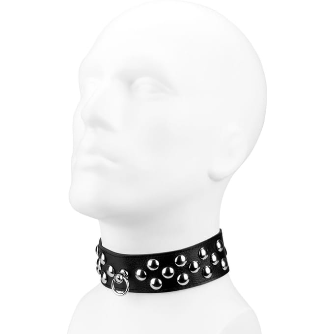 Rimba - Collar Versierd Met Ronde Studs - 4 cm Breed