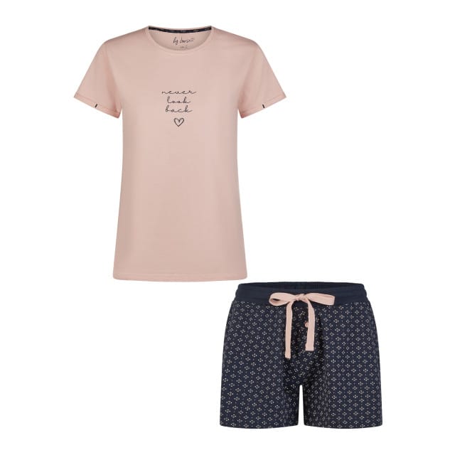 By Louise Essential Dames Korte Pyjama Set Shortama Roze - Maat M
