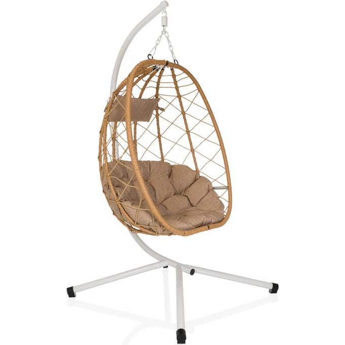 Hangstoel COCOVA Outdoor met frame wit/beige hjh LIVING
