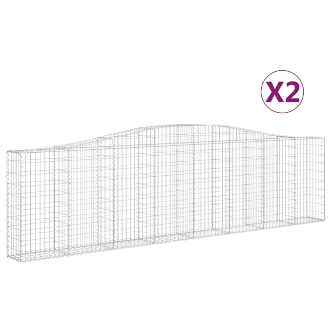 vidaXL - Schanskorven - 2 - st - gewelfd - 400x30x100/120 - cm - ijzer