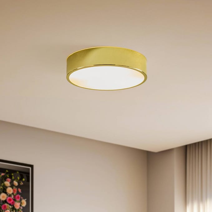 Lamkur Kimban plafondlamp van metaal, Ø 36 cm, goudkleurig
