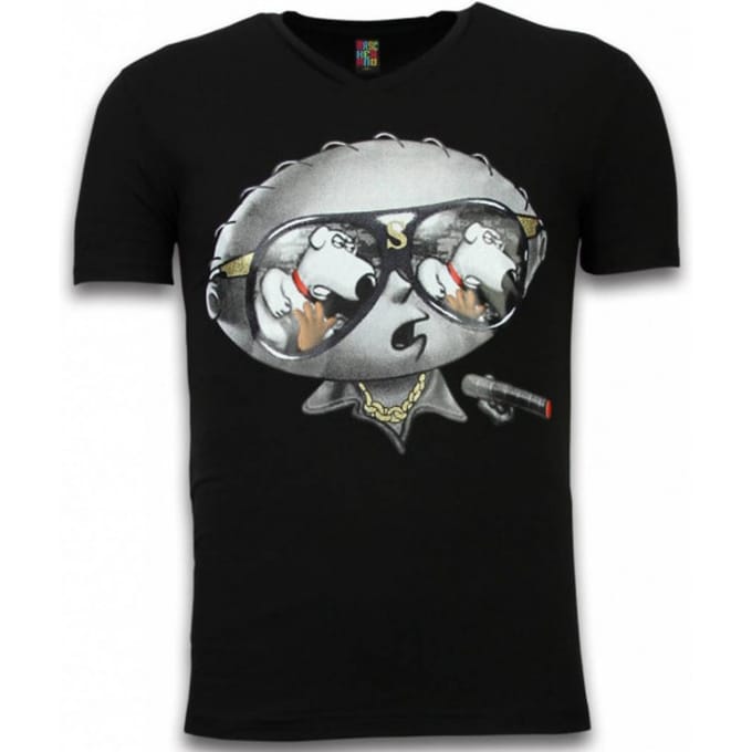 Mascherano Stewie Dog - T-shirt - Zwart - Maten: S