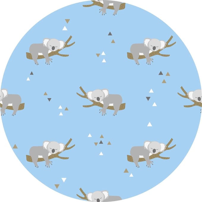 Vinyl | Vloerkleed vinyl rond | Lazy Koala | 95 cm Rond
