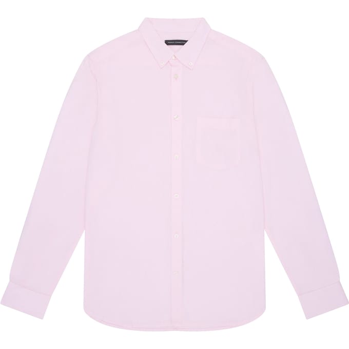French Connection Linen 22 L/s Trim Soft Pink Maat: M | Casual Overhemden Outlet | Heren | Roze