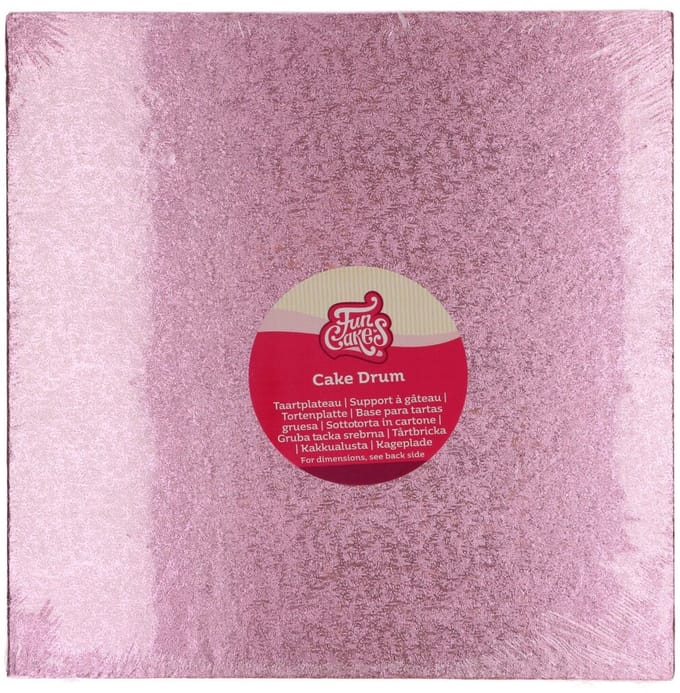 FunCakes Cake Drum Vierkant - Roze - 30,5 cm / 12 mm - Taartonderlegger - Taartkarton