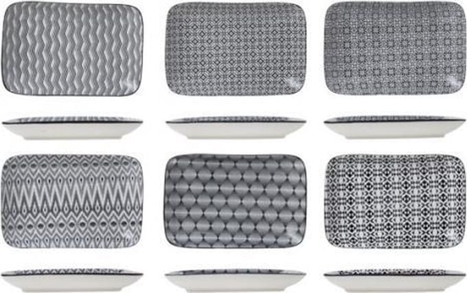 Cosy&Trendy Nikko Black Schotel - 26 cm x 17.5 cm - Set-6