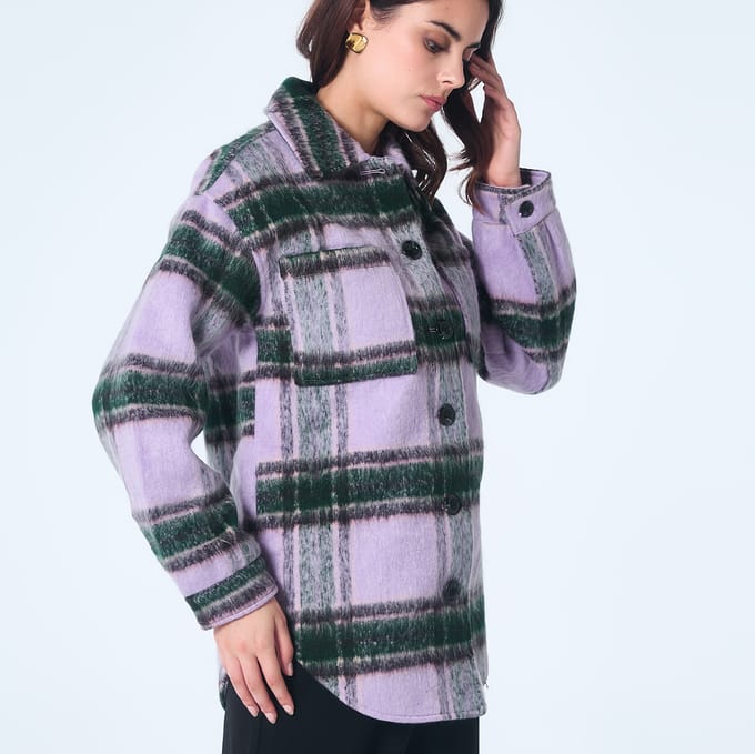 Oversized tartan jasje