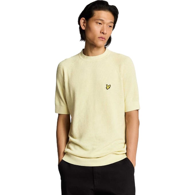 Lyle & Scott Heren Gebreid Normaal T-shirt (Beige)