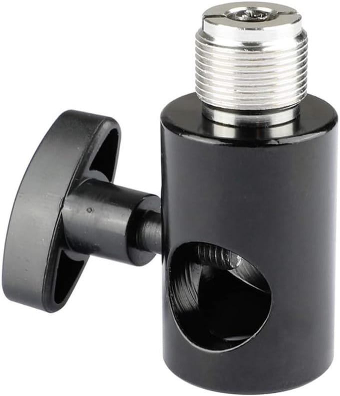 Lichtpaal Connector - Microfoon Adapter - Standaard Bevestiging - Met Schroefdraad - 5/8 Inch - Zwart