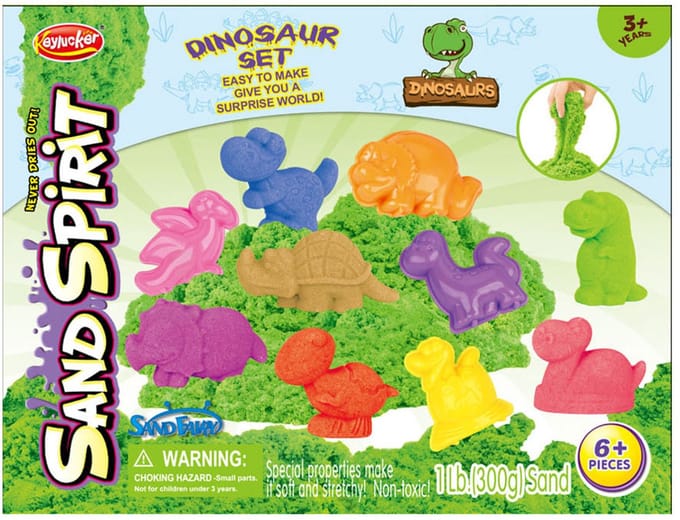 Speelzand met 4 Dino Vormen