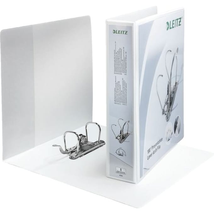 Esselte presentatiemap DIN A4, 4-rings mechanisme 180°, PP, extra breed, FSC-gecertificeerd, rug 65 mm, wit