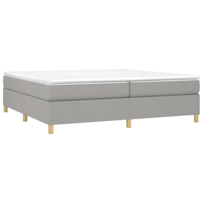 vidaXL - Boxspring - bed - stof - lichtgrijs - 200x200 - cm