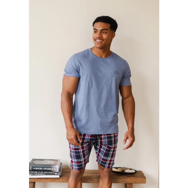 Phil & Co Heren pyjamashirt korte mouw