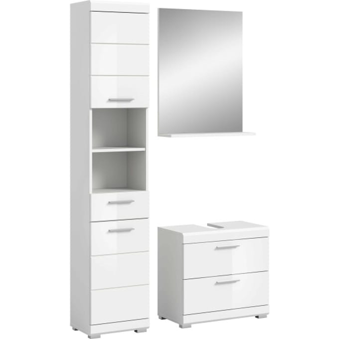 Scout badkamercombinatie wit hoogglans MDF TZ wit NB - 37x112x191cm