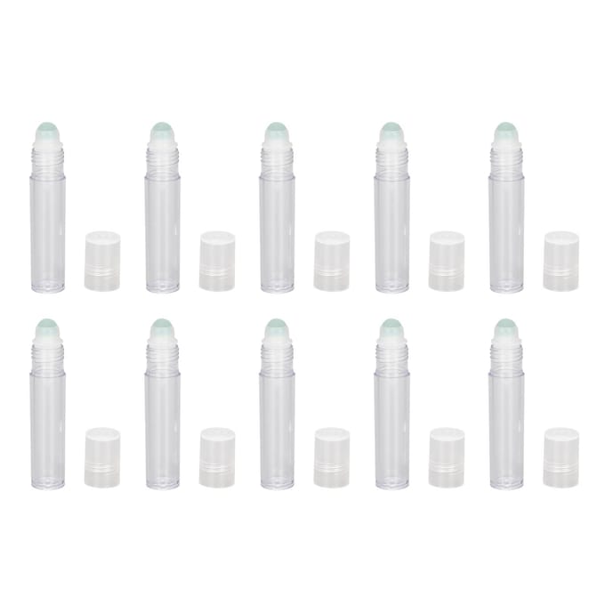 10pcs Flacon Roll-on 7ML Plastique Voyage Portable Vide Rechargeable Parfum Huile Essentielle Roller white