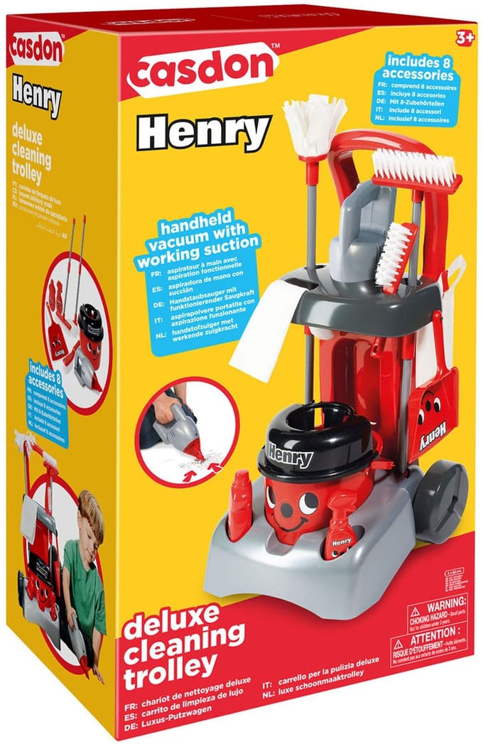 Casdon Schoonmaak Trolley Henry Deluxe Speelset