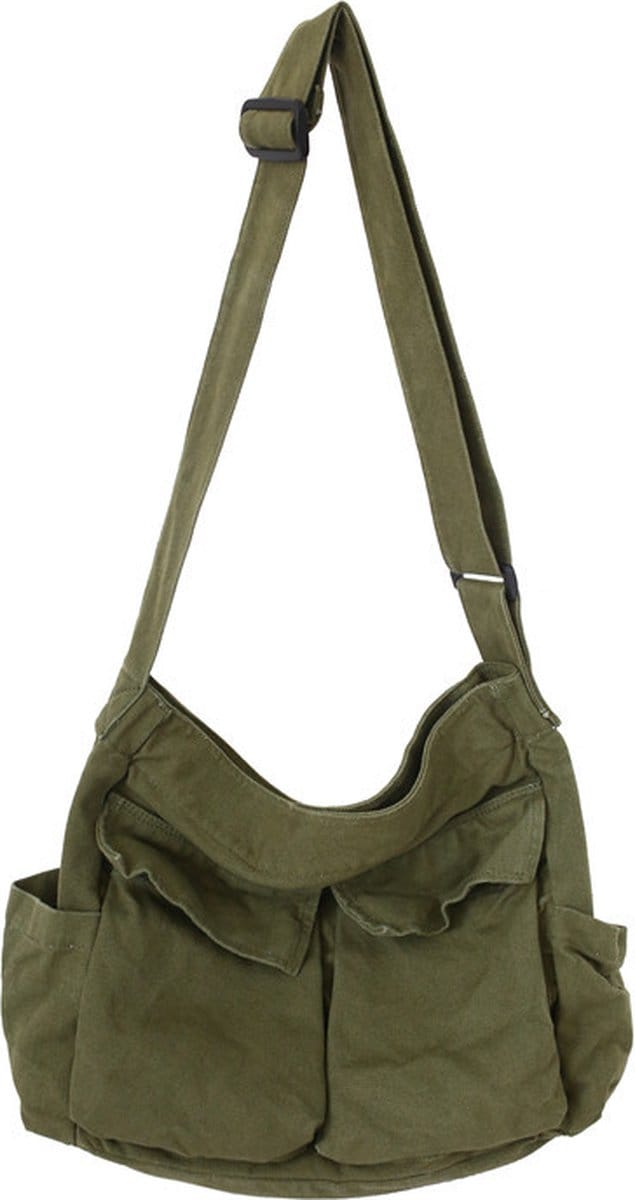 Canvas schoudertas - Unisex Schoudertas - Schoudertas - Messenger Bag - Vintage - Groen - 34*15*40cm - Canvas