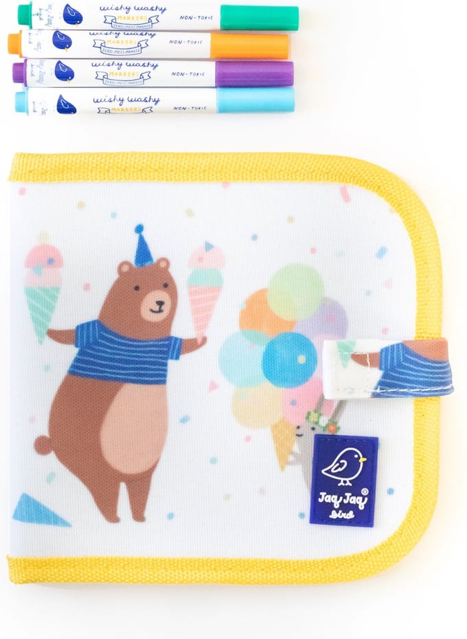 Jaq Jaq Bird kleurboek Mini Doodle It En Go - Beer - uitwisbaar.
