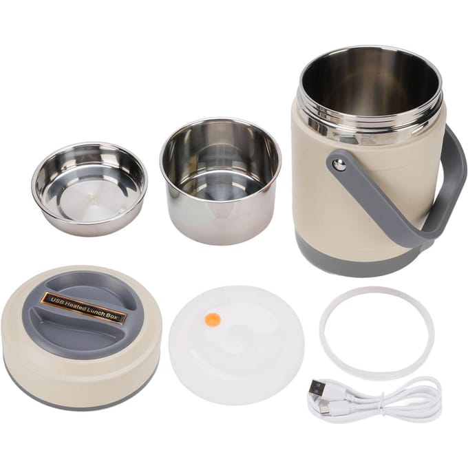 Thermische Kookpot Roestvrij Staal Mini Draagbaar Constante Temperatuur Warmtebehoud Hefpot L gray