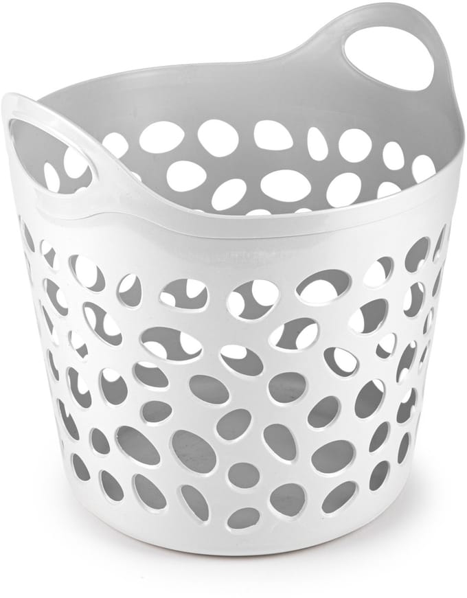 Plasticforte Flexibele wasmand/opbergmand - rond - wit - 35 liter - D40 x H39 cm