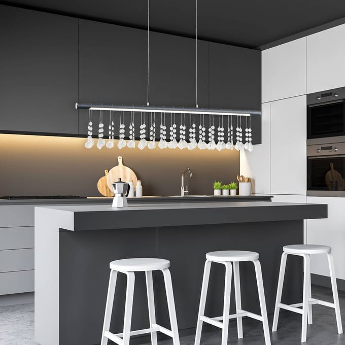 Näve LED hanglamp Nobilis, dimbaar, donkergrijs