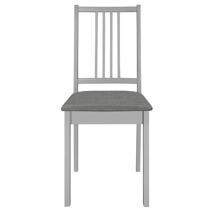 vidaXL - Eetkamerstoelen - met - kussens - 4 - st - massief - hout - grijs