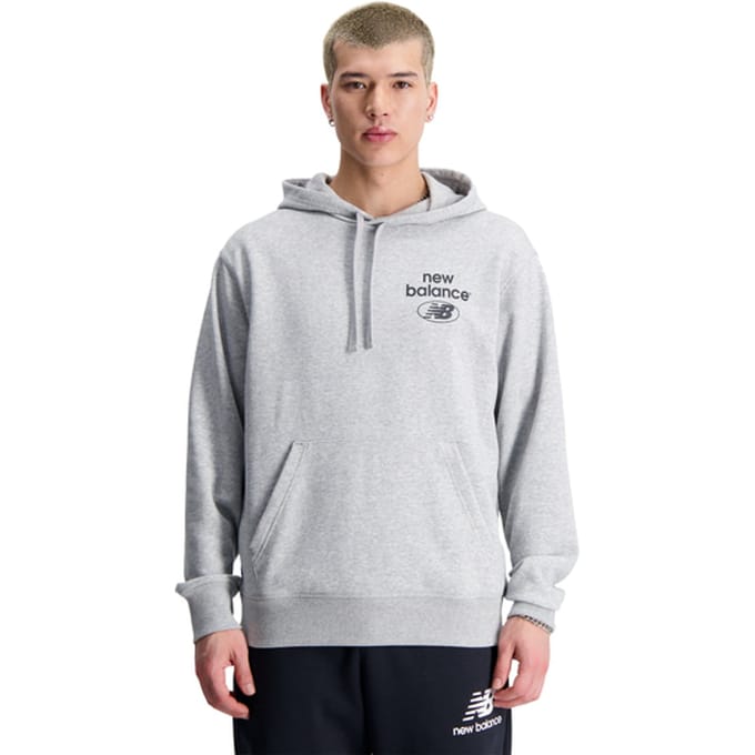 New Balance Stacked Oversized Hoody Grijs