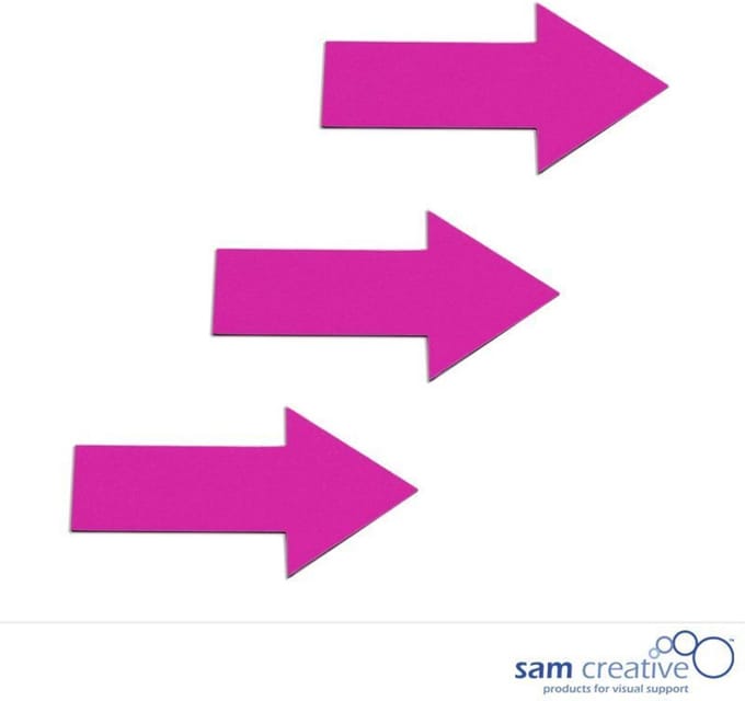 Sam Creative Magnetisch symbool Whiteboard - Pijl - 6x10cm - Roze - 10 stuks - Whiteboard Magneten