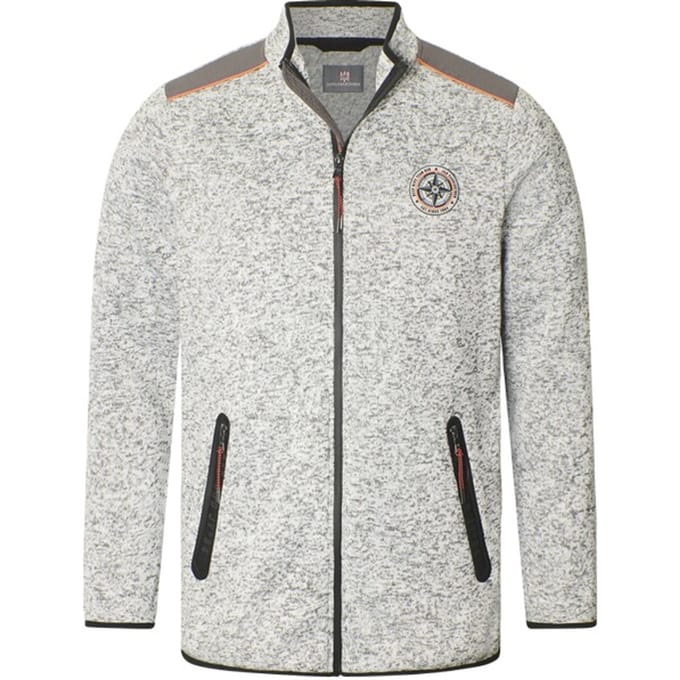 Jan Vanderstorm herren Gebreid Fleece Vest - 52/54 - wit - Plus Size