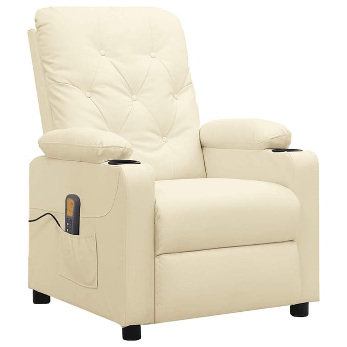 vidaXL - Massagestoel - kunstleer - crèmekleurig