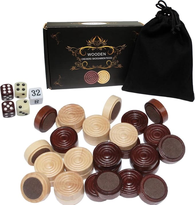 30 Houten Speelstenen 25mm met Viltglijders - Bordspellen & Accessoires