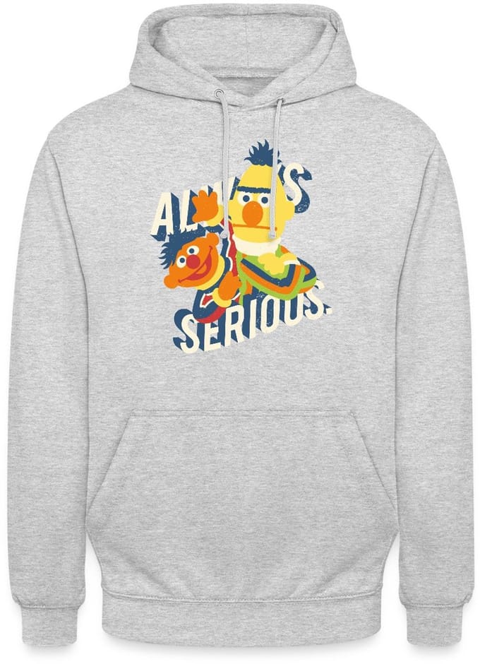 Sesamstraat Ernie Bert Altijd Serieus Always Serious Hoodie Unisex