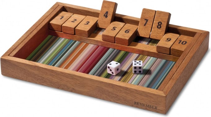 Remember - Spel Shut the Box - Walnoothout - Multicolor